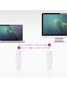 Cable USB 2.0 Tipo-C Nanocable 10.01.2301-L150-W/ USB Tipo-C Macho - USB Tipo-C Macho/ 480Mbps/ 1.5m/ Blanco