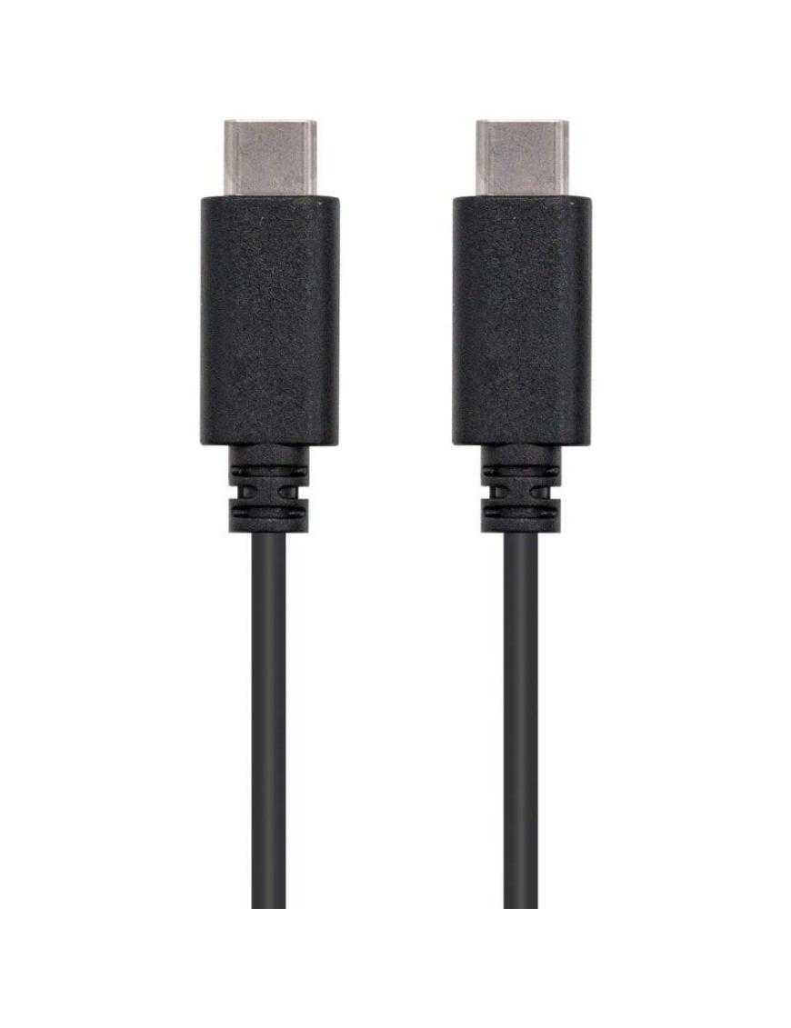 Cable USB 2.0 Tipo-C Nanocable 10.01.2302/ USB Tipo-C Macho - USB Tipo-C Macho/ 2m/ Negro