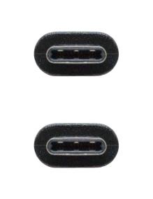 Cable USB 2.0 Tipo-C Nanocable 10.01.2302/ USB Tipo-C Macho - USB Tipo-C Macho/ 2m/ Negro