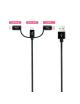 Cable USB 2.0 Nanocable 10.01.3200/ Lightning Macho - Micro USB Macho/ USB Tipo-C Macho/ 1m/ Negro