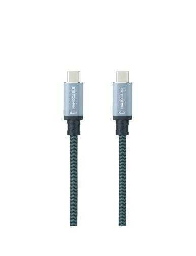 Cable USB 3.1 Tipo-C Nanocable 10.01.4101-L150-COMB/ USB Tipo-C Macho - USB Tipo-C Macho/ Hasta 100W/ 20Gbps/ 1.5m/ Gris y Negro