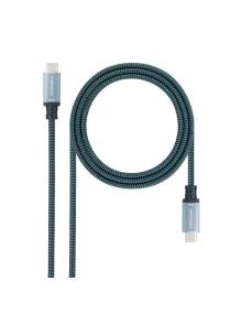 Cable USB 3.1 Tipo-C Nanocable 10.01.4101-L150-COMB/ USB Tipo-C Macho - USB Tipo-C Macho/ Hasta 100W/ 20Gbps/ 1.5m/ Gris y Negro