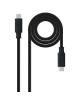 Cable USB 3.2 Tipo-C Nanocable 10.01.4103/ USB Tipo-C Macho - USB Tipo-C Macho/ Hasta 100W/ 20Gbps/ 3m/ Negro