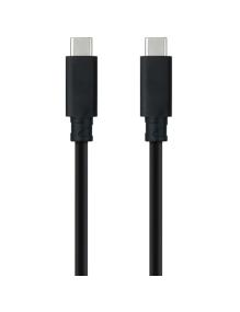 Cable USB 3.2 Tipo-C Nanocable 10.01.4103/ USB Tipo-C Macho - USB Tipo-C Macho/ Hasta 100W/ 20Gbps/ 3m/ Negro