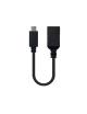 Cable USB 3.1 Nanocable 10.01.4201/ USB Tipo-C Macho - USB Hembra/ 15cm/ Negro