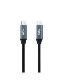 Cable USB 3.2 Tipo-C Nanocable 10.01.4301 5A 100W/ USB Tipo-C Macho - USB Tipo-C Macho/ 1m/ Gris y Negro