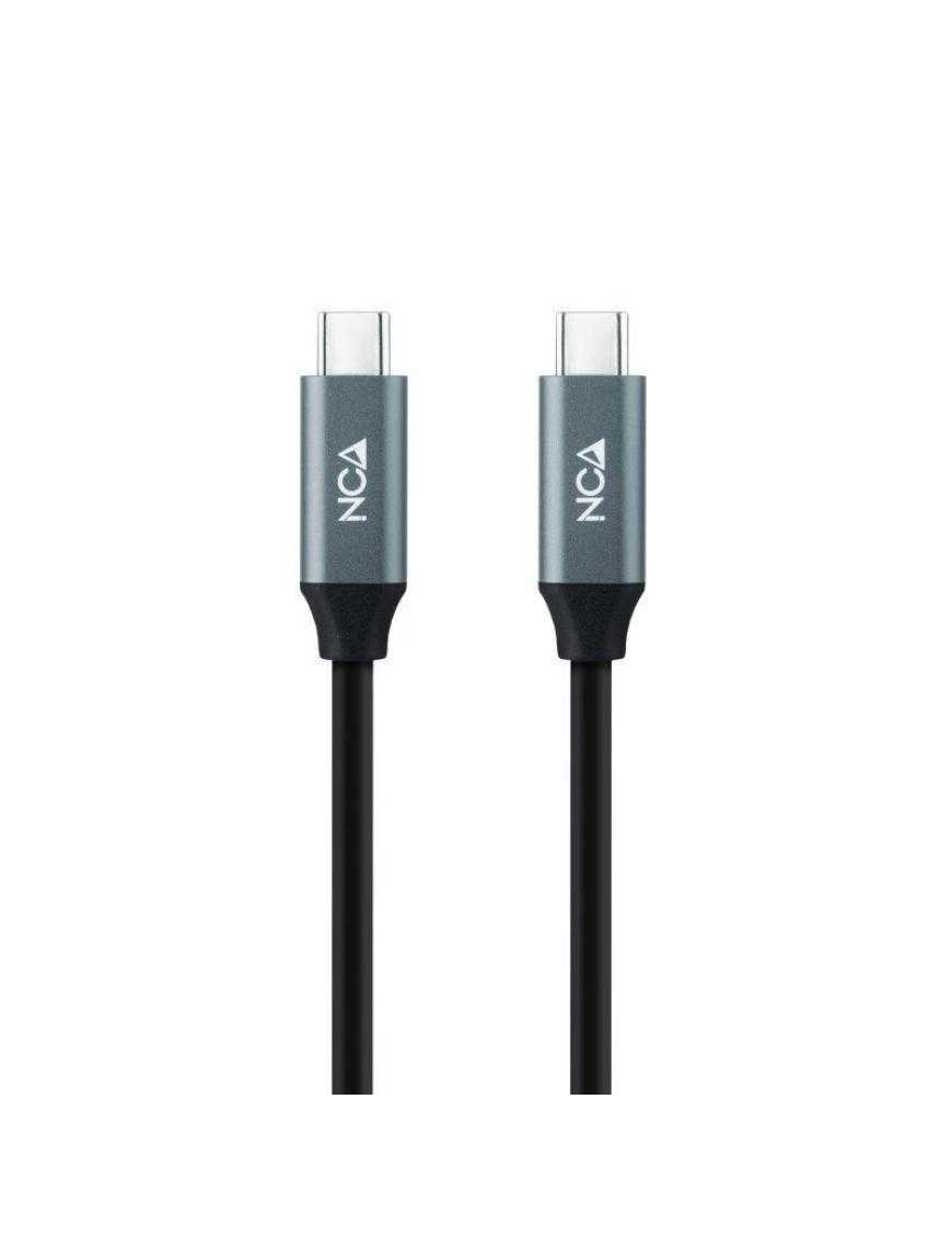 Cable USB 3.2 Tipo-C Nanocable 10.01.4301 5A 100W/ USB Tipo-C Macho - USB Tipo-C Macho/ 1m/ Gris y Negro