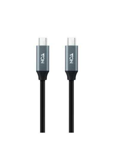 Cable USB 3.2 Tipo-C Nanocable 10.01.4301 5A 100W/ USB Tipo-C Macho - USB Tipo-C Macho/ 1m/ Gris y Negro