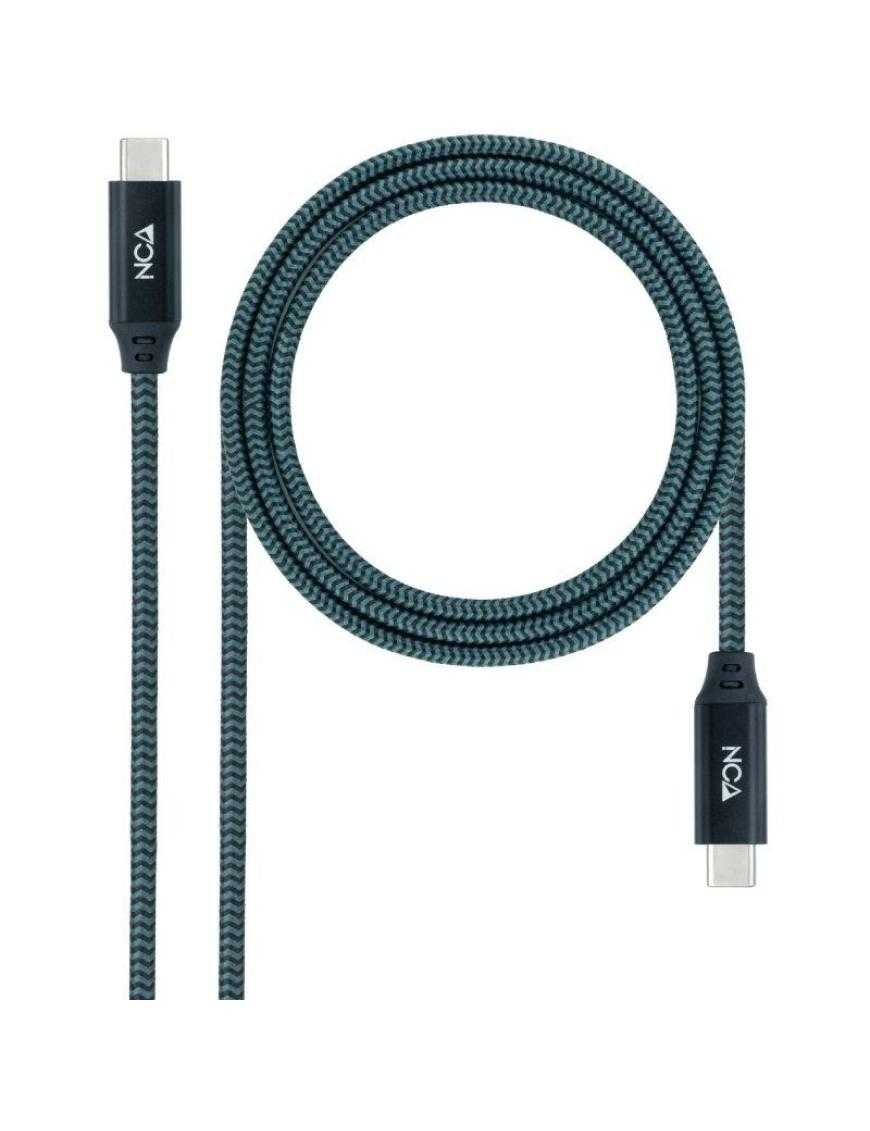 Cable USB 3.2 Tipo-C Nanocable 10.01.4301-L150-COMB/ USB Tipo-C Macho - USB Tipo-C Macho/ 1.5m/ Gris y Negro