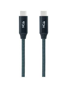 Cable USB 3.2 Tipo-C Nanocable 10.01.4301-L150-COMB/ USB Tipo-C Macho - USB Tipo-C Macho/ 1.5m/ Gris y Negro