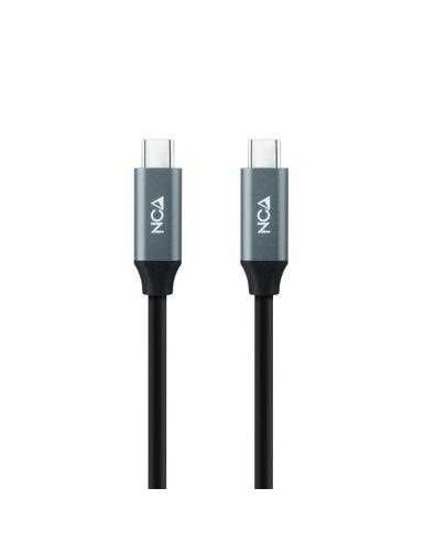 Cable USB 3.2 Nanocable 10.01.4302/ USB Tipo-C Macho - USB Tipo-C Macho/ 2m/ Gris y Negro