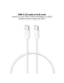 Cable USB 2.0 Tipo-C Nanocable 10.01.6002-CO/ USB Tipo-C Macho - USB Tipo-C Macho/ Hasta 60W/ 480Mbps/ 2m/ Blanco