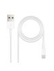 Cable USB 2.0 Lightning Nanocable 10.110.0401/ USB Macho - Lightning Macho/ 1m/ Blanco