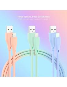 Cables USB 2.0 Lightning Nanocable 10.10.0401-A1/ USB Macho - Lightning Macho/ 1m/ 3 Unidades/ Rosa, Azul y Verde