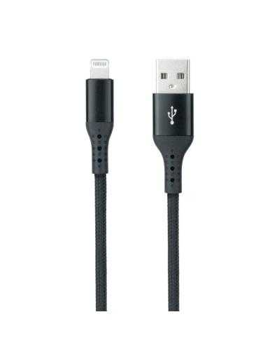 Cable USB 2.0 Lightning Nanocable 10.10.0401-COBK/ USB Macho - Lightning Macho/ 1m/ Negro