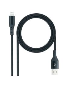 Cable USB 2.0 Lightning Nanocable 10.10.0401-COBK/ USB Macho - Lightning Macho/ 1m/ Negro