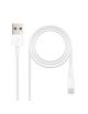 Cable USB 2.0 Lightning Nanocable 10.10.0402/ USB Macho - Lightning Macho/ 2m/ Blanco