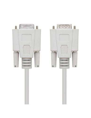 Cable Serie NULL Modem Nanocable 10.14.0502/ DB9 Macho - DB9 Hembra/ 1.8m/ Beige