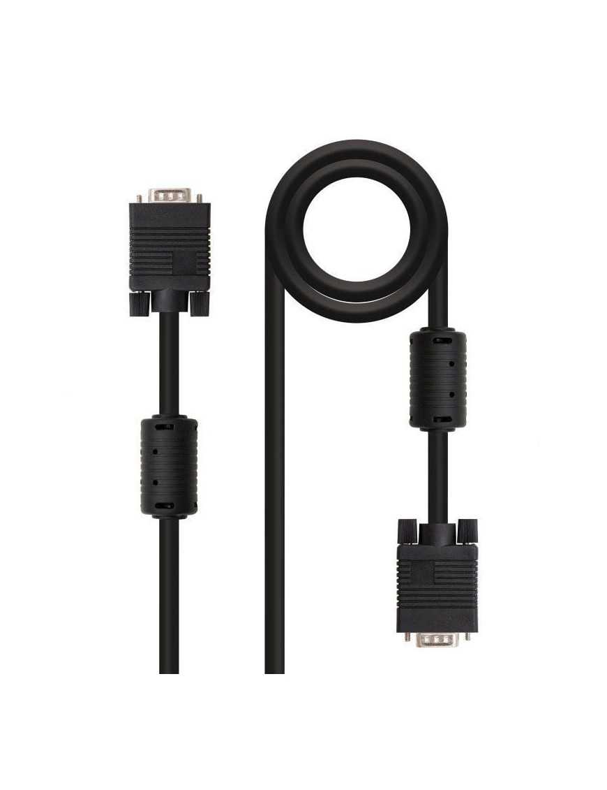 Cable SVGA Nanocable 10.15.0102/ VGA Macho - VGA Macho/ 1.8m/ Negro