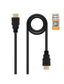 Cable HDMI 2.0 4K Nanocable 10.15.3600/ HDMI Macho - HDMI Macho/ 50cm/ Certificado/ Negro