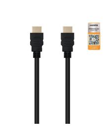 Cable HDMI 2.0 4K Nanocable 10.15.3600/ HDMI Macho - HDMI Macho/ 50cm/ Certificado/ Negro