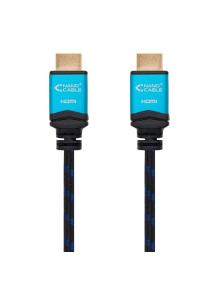 Cable HDMI 2.0 4K Nanocable 10.15.3701/ HDMI Macho - HDMI Macho/ 1m/ Negro/ Azul