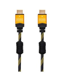 Cable HDMI 2.0 4K Nanocable 10.15.1602/ HDMI Macho - HDMI Macho/ 1.5m/ Negro/ Naranja