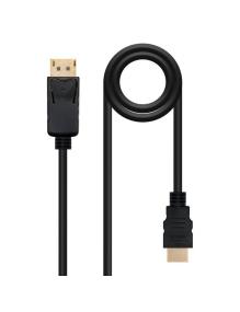 Cable Conversor Nanocable 10.15.4301-L150/ Displayport Macho - HDMI Macho/ 1.5m/ Negro