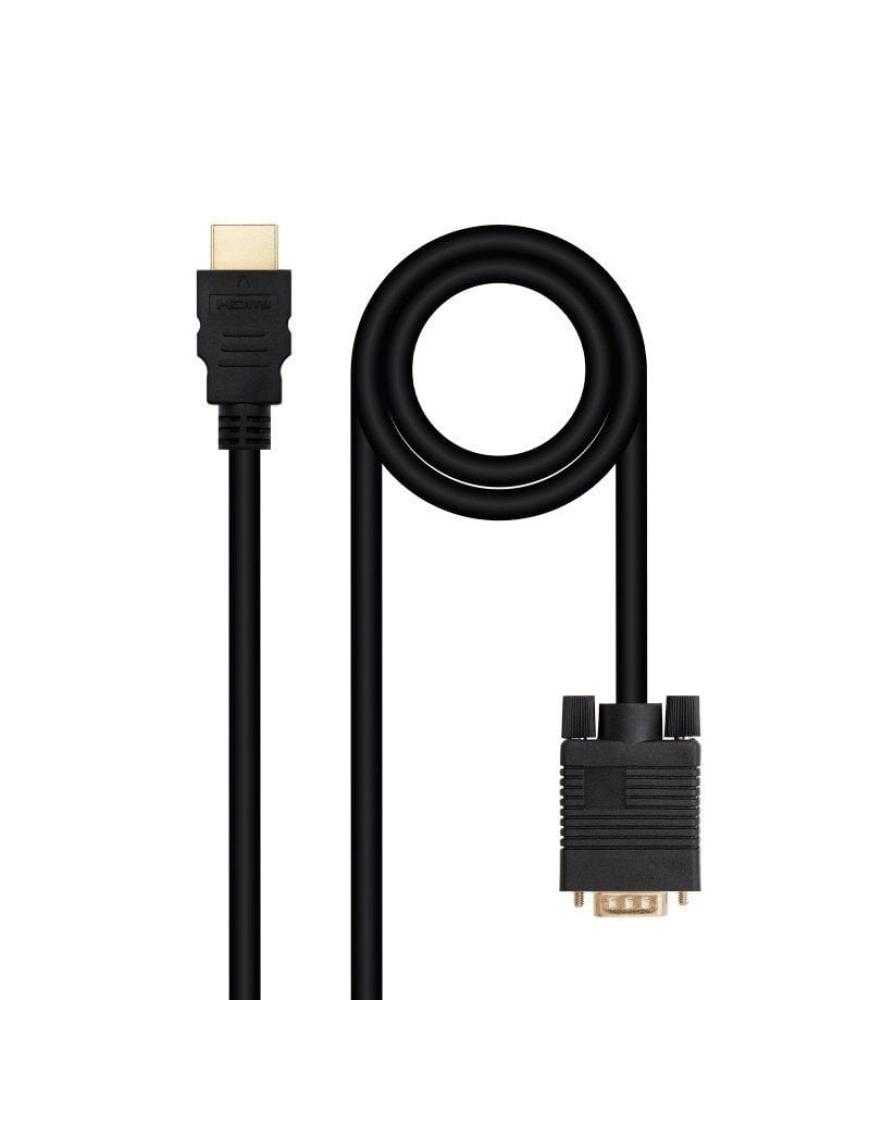 Cable Conversor Nanocable 10.15.4348/ HDMI Macho - VGA Macho/ 1.8m/ Negro