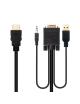 Cable Conversor Nanocable 10.15.4350/ HDMI Macho - VGA Macho - Jack 3.5 Macho - USB Macho/ 1.8m/ Negro