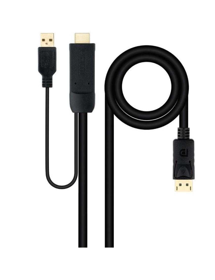 Cable Conversor Nanocable 10.15.4352/ HDMI Macho - DisplayPort Macho/ 1.8m/ Negro