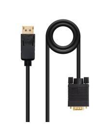 Cable Conversor Nanocable 10.15.4401/ DisplayPort Macho - VGA Macho/ 1m/ Negro