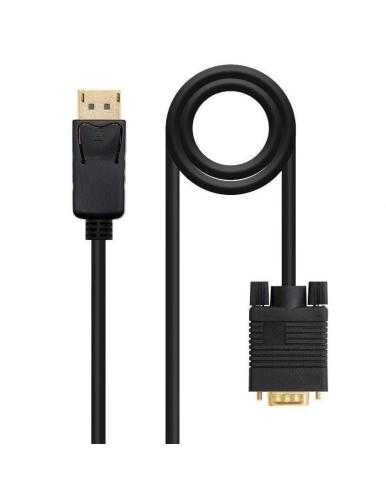 Cable Conversor Nanocable 10.15.4402/ DisplayPort Macho - VGA Macho/ 2m/ Negro