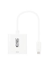 Conversor Nanocable 10.16.4103/ USB Tipo-C Macho - DVI-D (24+1) Hembra/ 15cm/ Blanco