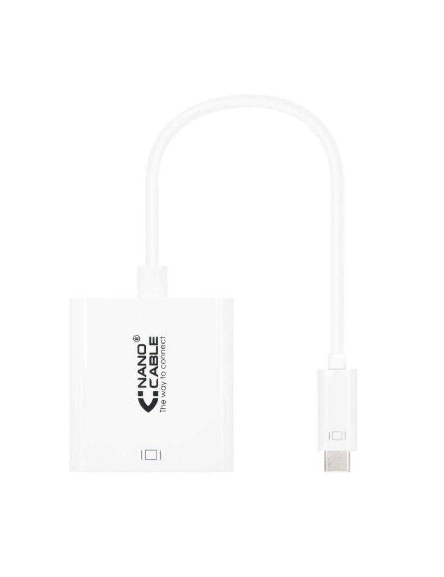 Conversor Nanocable 10.16.4103/ USB Tipo-C Macho - DVI-D (24+1) Hembra/ 15cm/ Blanco