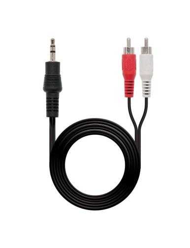 Cable Estéreo Nanocable 10.24.0305/ Jack 3.5 Macho - 2x RCA Macho/ 5m/ Negro