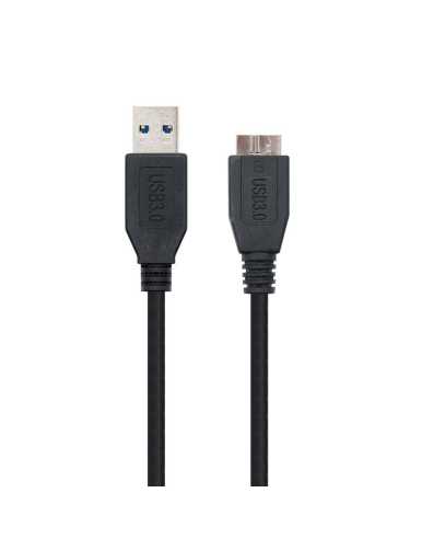 Cable USB 3.0 Nanocable 10.01.1102-BK/ USB Macho - MicroUSB Macho/ 2m/ Negro