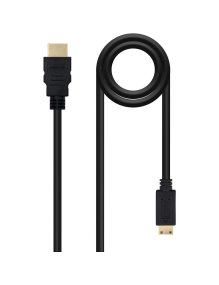 Cable HDMI Nanocable 10.15.0902/ HDMI Macho - Mini HDMI Macho/ 1.8m/ Negro