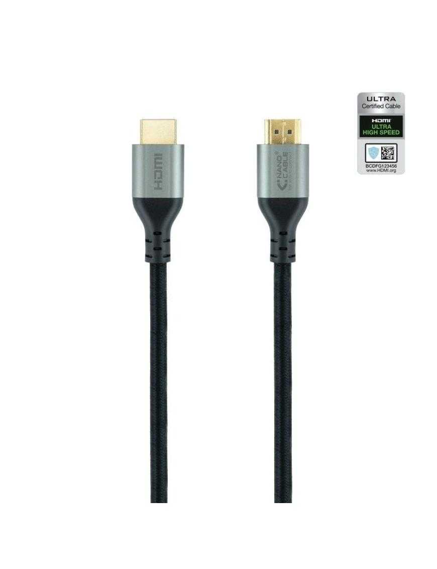 Cable HDMI 2.1 8K Nanocable 10.15.8102/ HDMI Macho - HDMI Macho/ 2m/ Certificado/ Negro