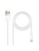 Cable USB 2.0 Lightning Nanocable 10.10.0400/ USB Macho - Lightning Macho/ 50 cm/ Blanco