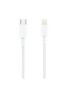 Cable USB 2.0 Tipo-C Lightning Nanocable 10.10.0601/ USB Tipo-C Macho - Lightning Macho/ 1m/ Blanco