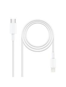 Cable USB 2.0 Tipo-C Lightning Nanocable 10.10.0602/ USB Tipo-C Macho - Lightning Macho/ 2m/ Blanco