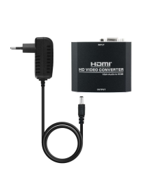 Conversor Nanocable 10.16.2101-BK/ HDMI Hembra - VGA Hembra/ Jack 3.5 Hembra/ 15cm/ Negro