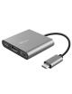 Conversor Trust Dalyx 3 IN 1/ USB Tipo-C Macho - HDMI Hembra/ USB/ USB Tipo-C PD/ 10cm/ Gris