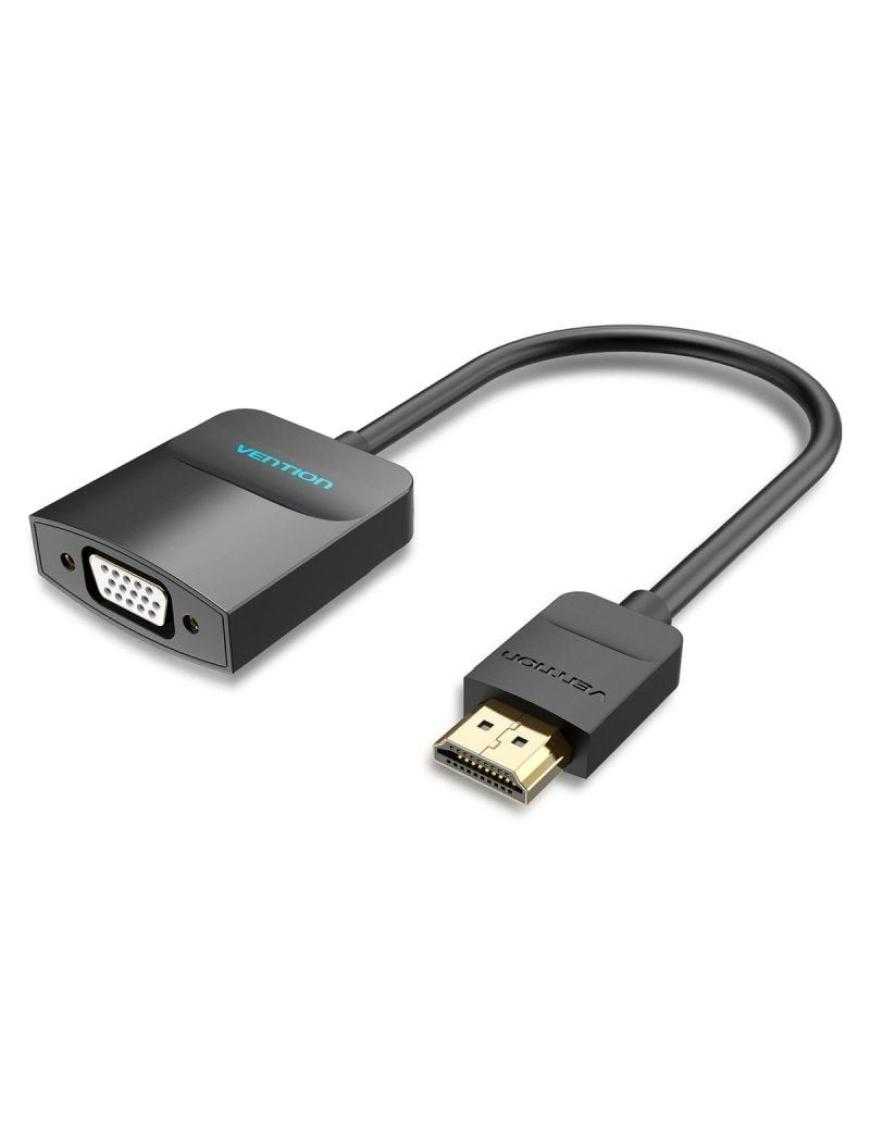 Conversor Vention 42161 HDMI Macho - VGA Hembra - Jack 3.5 Hembra/ 15cm/ Negro