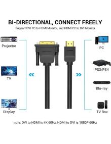 Cable Conversor Vention ABFBI/ DVI Macho - HDMI Macho/ 3m/ Negro