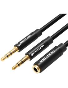 Cable Estéreo Vention BBUBY/ 2x Jack 3.5 Macho - Jack 3.5 Hembra/ 30cm/ Negro