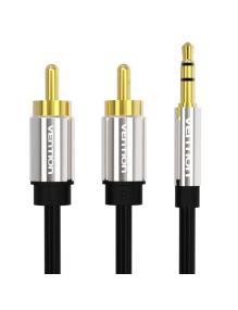 Cable Estéreo Vention BCFBF/ Jack 3.5 Macho - 2x RCA Macho/ 1m/ Negro