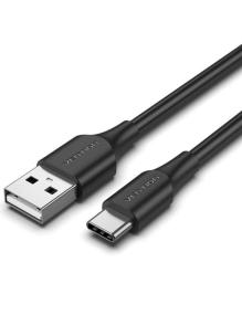 Cable USB Tipo-C Vention CTHBC/ USB Tipo-C Macho - USB Macho/ Hasta 60W/ 480Mbps/ 25cm/ Negro