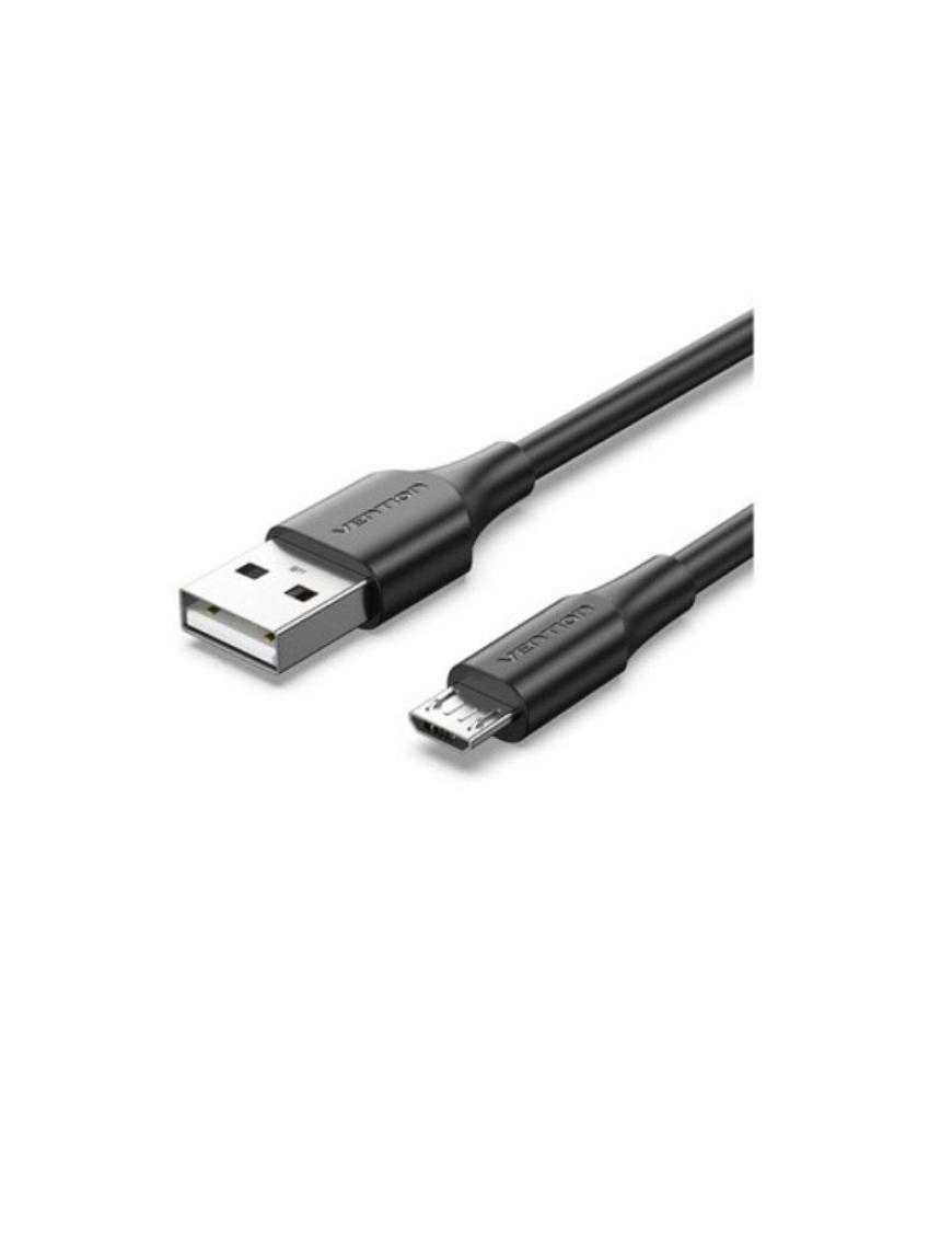 Cable USB 2.0 Vention CTIBI/ USB Macho - MicroUSB Macho/ Hasta 60W/ 480Mbps/ 3m/ Negro